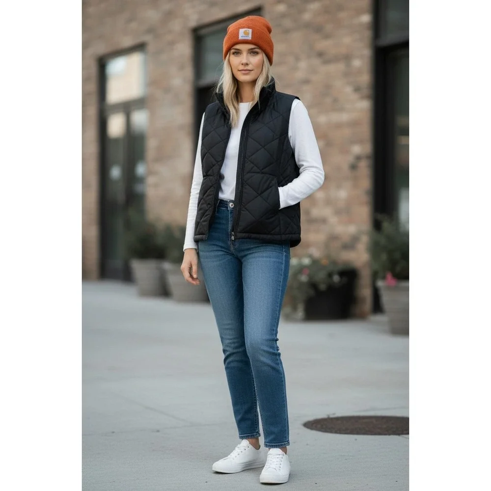 Carhartt Beanie Winter Knit Hat OS Workwear Snow Ski Men Women Orange - Picture 2 of 6